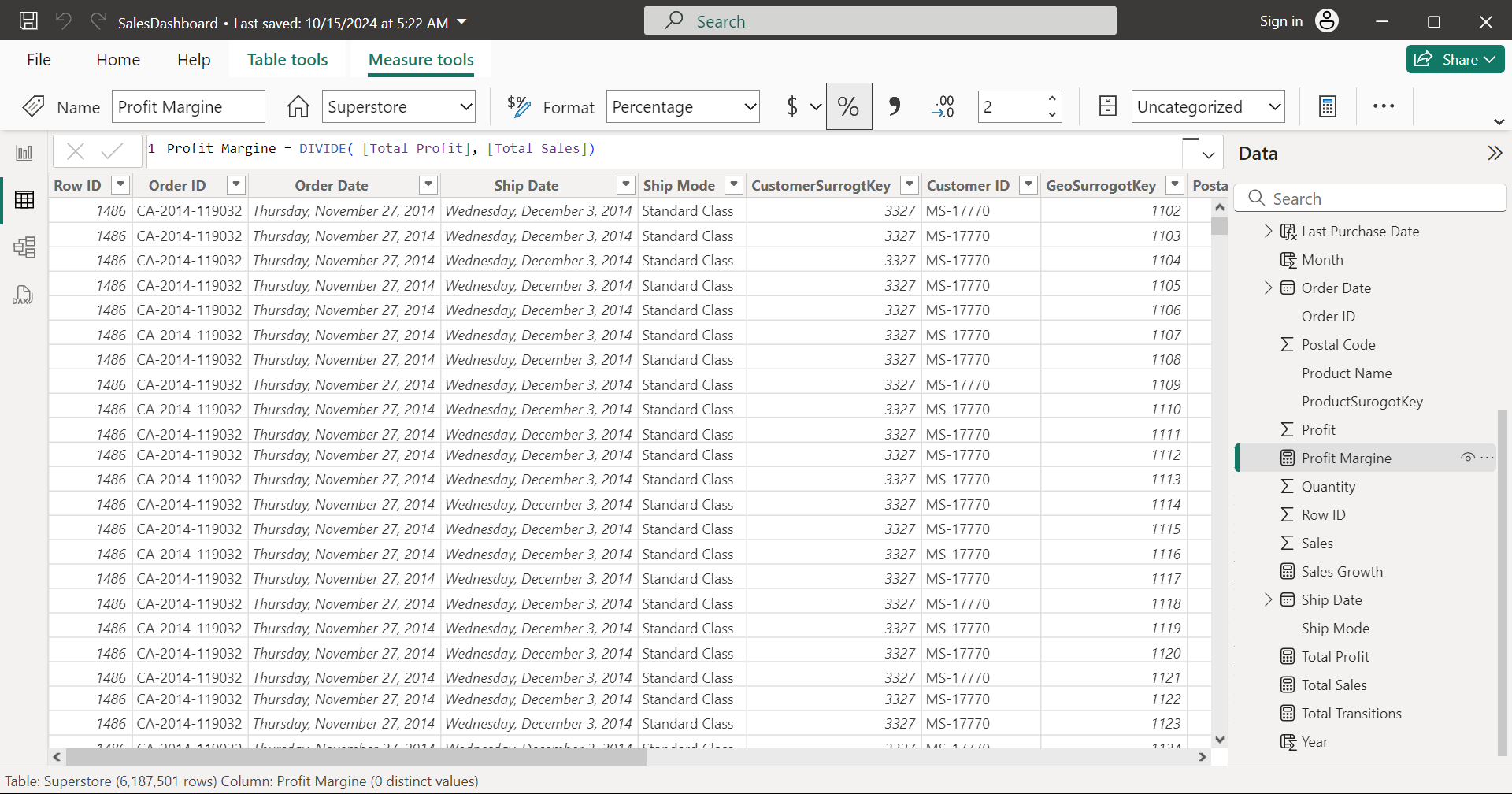 Custom DAX Measures Building